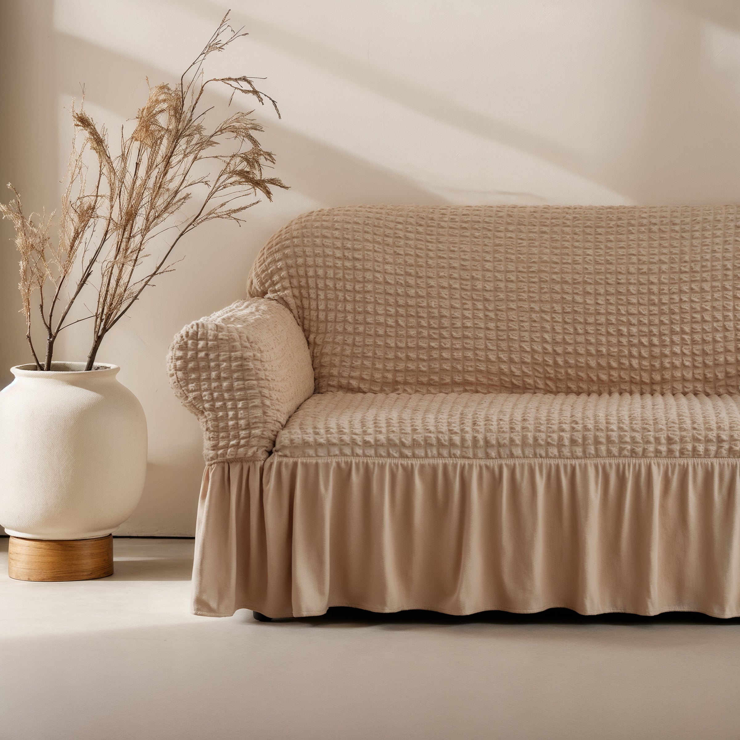 Kourtney Skirt Style Stretch Sofa Slipcover