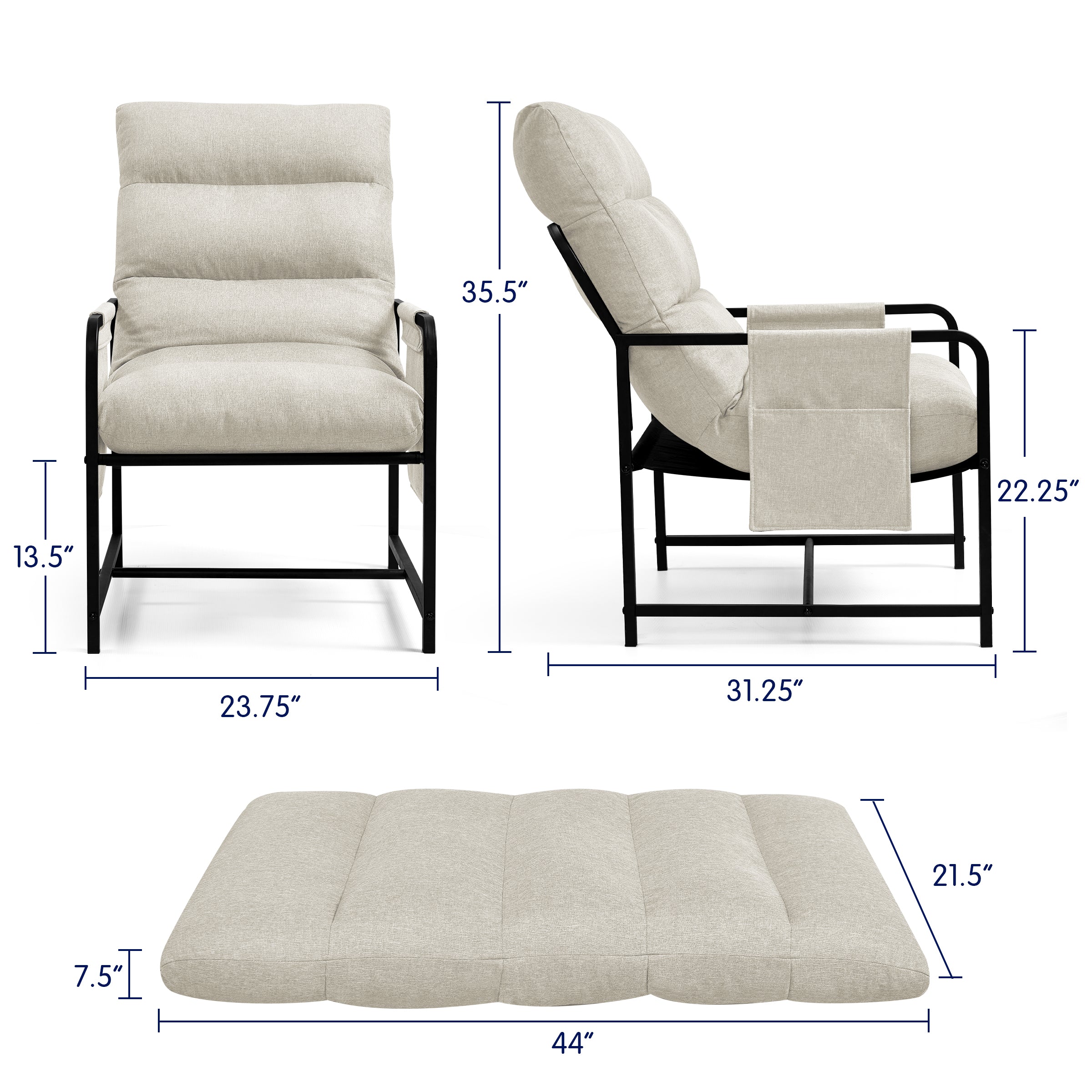 Comfort Upholstered Fabric Armchair