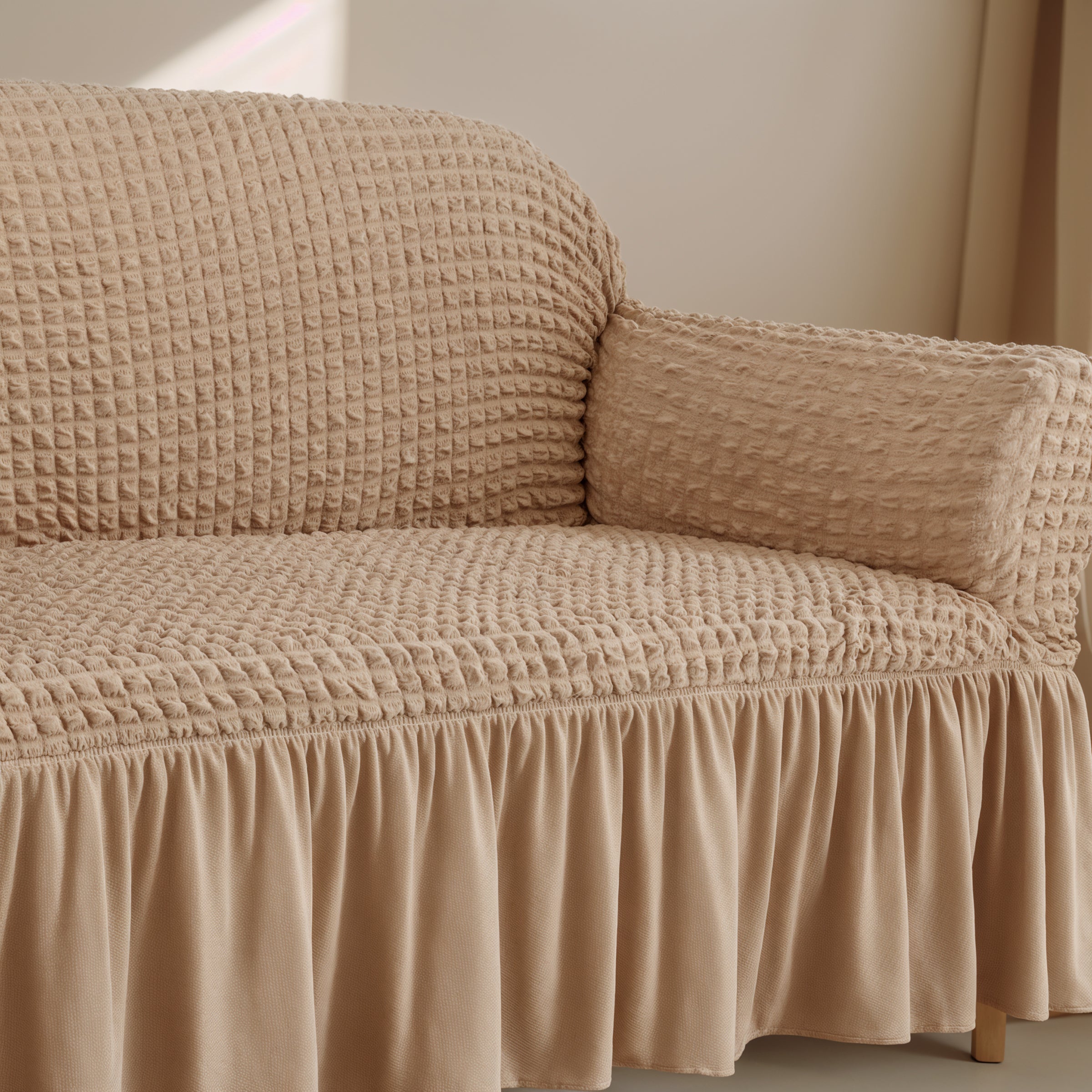 Kourtney Skirt Style Stretch Sofa Slipcover