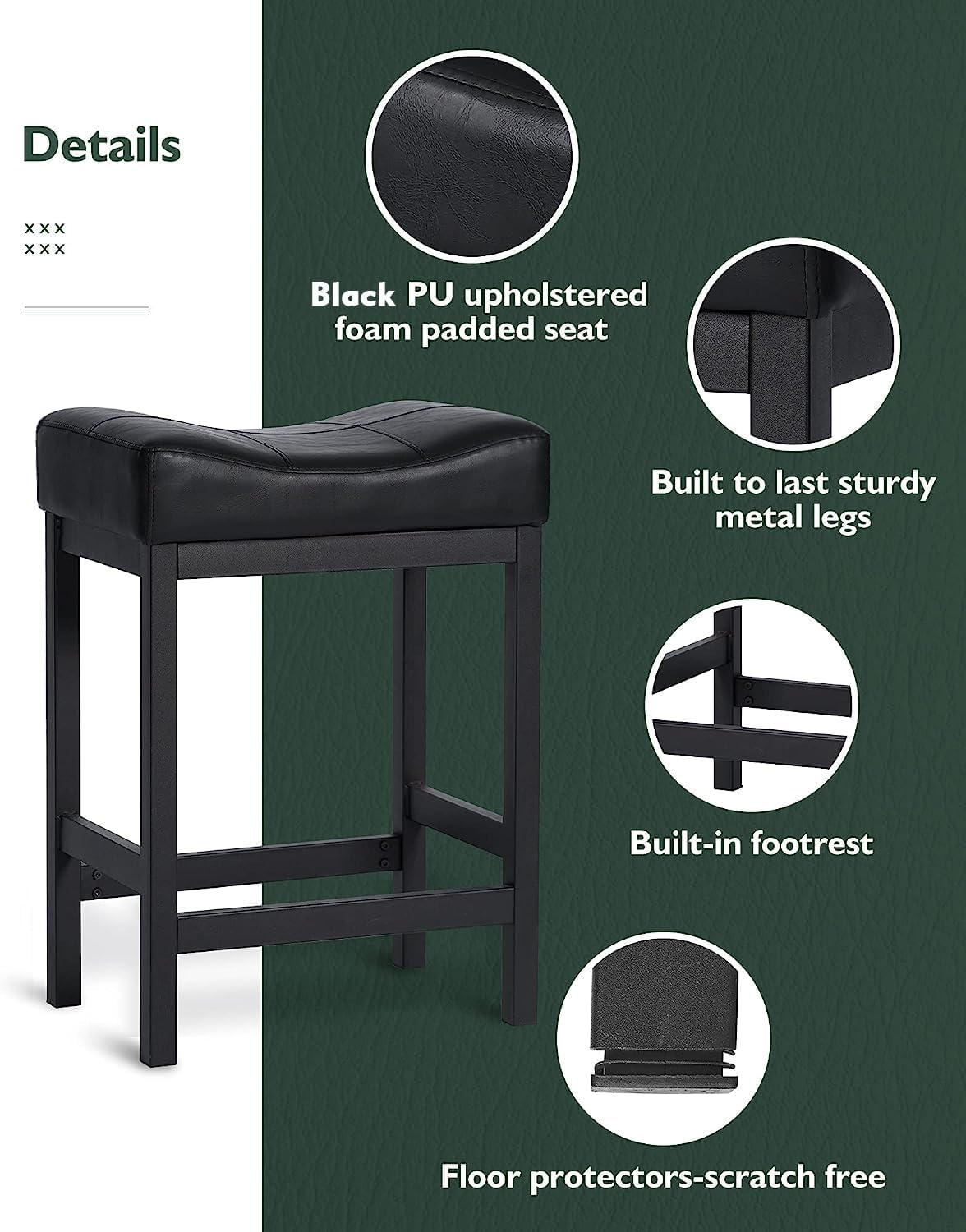 Contemporary Saddle Seat Stools (EXTRA 55%OFF AT CHECKOUT)