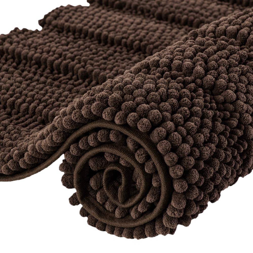 Chenille Extra Soft Striped Plush Bathroom Rugs[Family Pack]