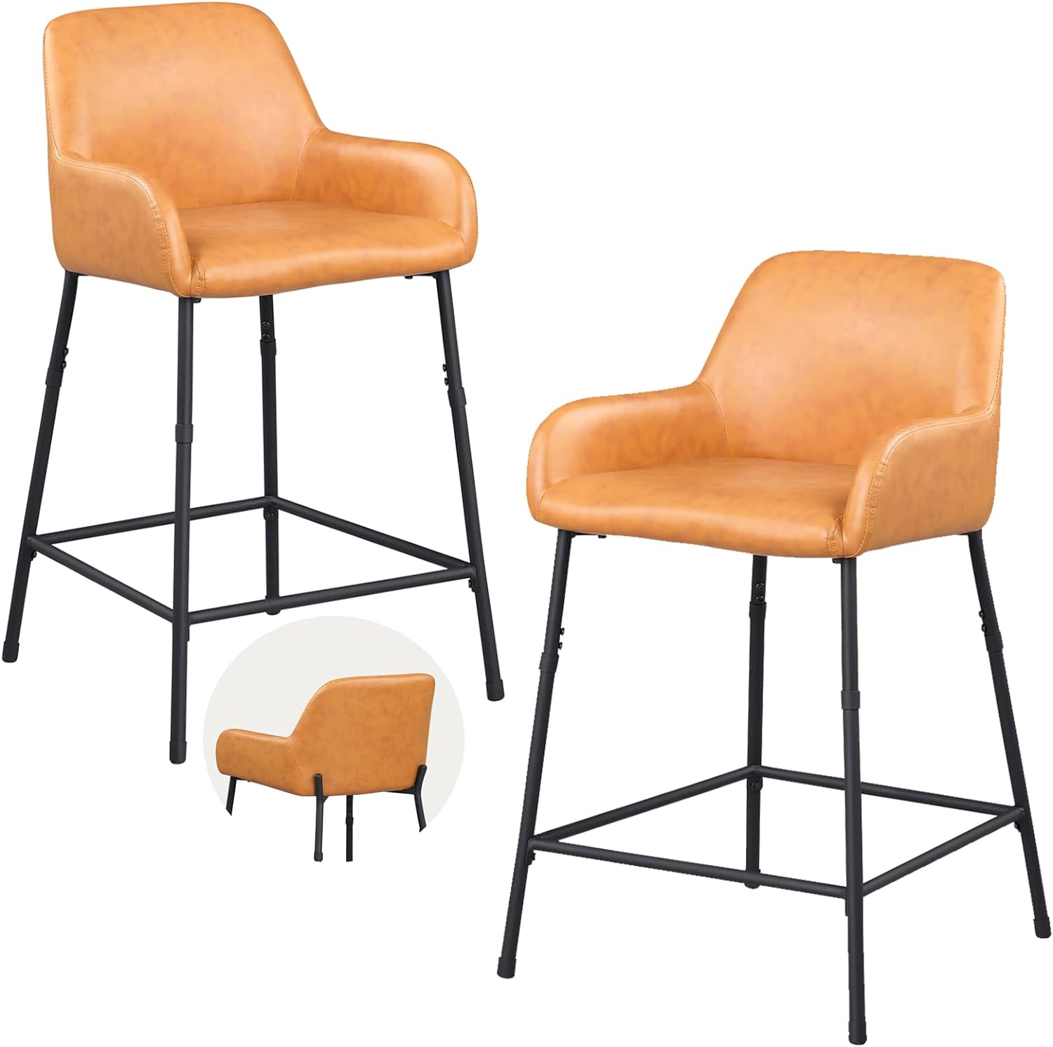 Elegant High-Back Counter Chairs （Set of 2）EXTRA 55%OFF AT CHECKOUT