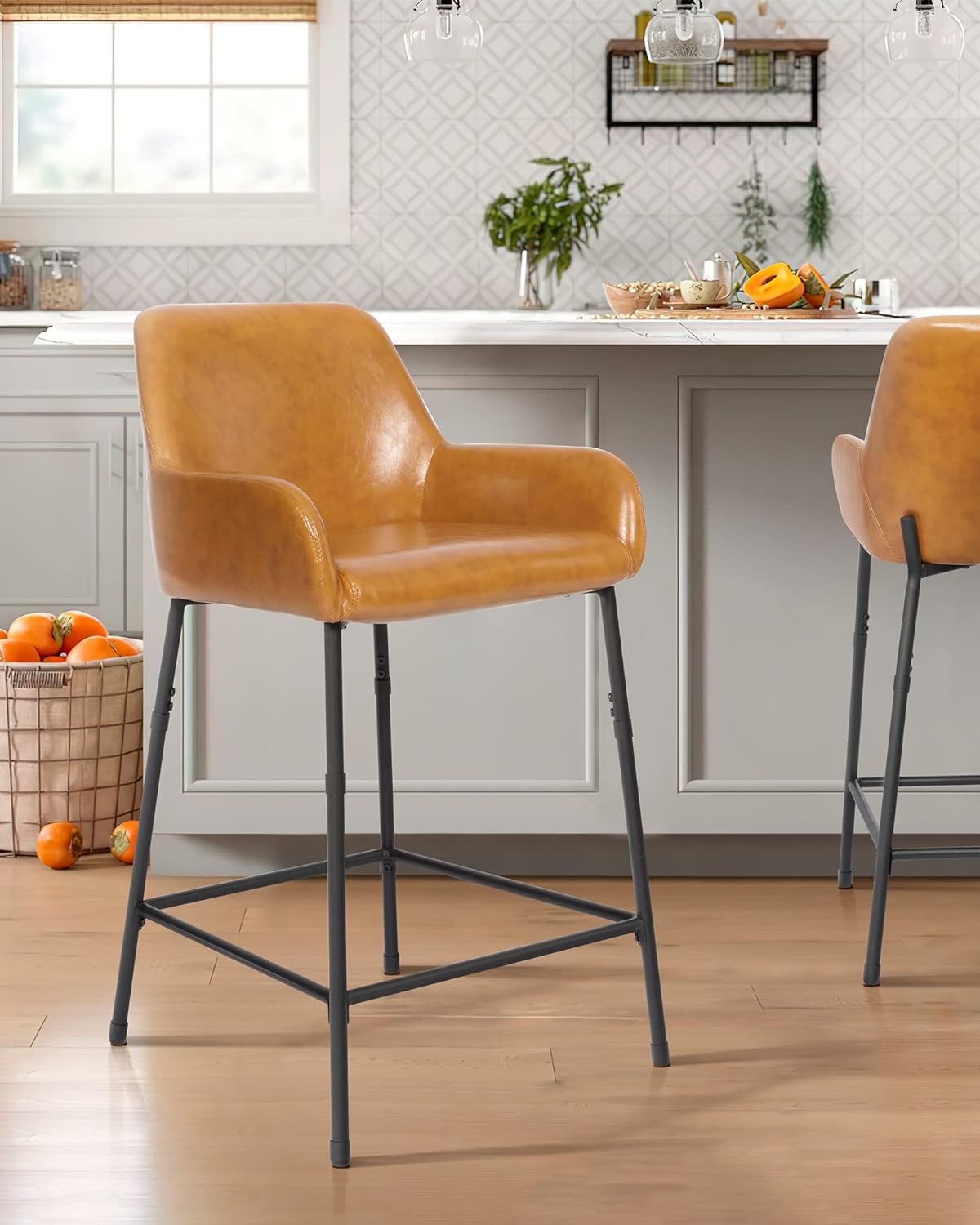 Elegant High-Back Counter Chairs （Set of 2）EXTRA 55%OFF AT CHECKOUT
